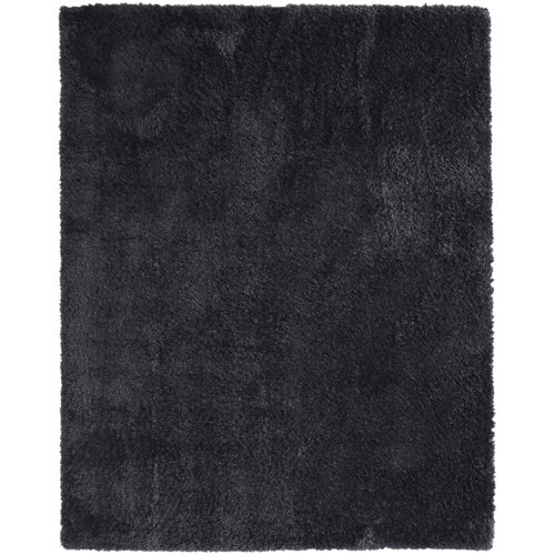 Mercer41 Loman Solid Color Plush Performance Black Shag Rug Wayfair